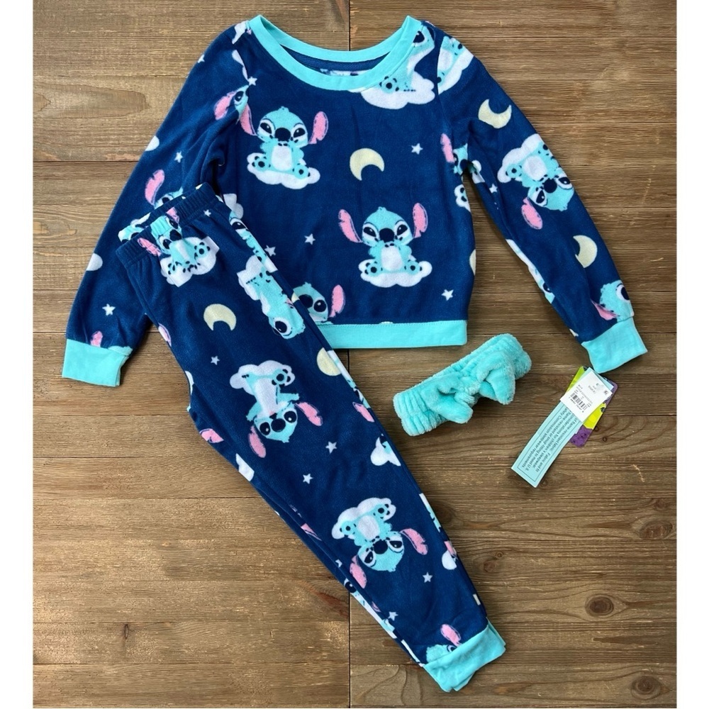 NWT Stitch Pajamas with Headband